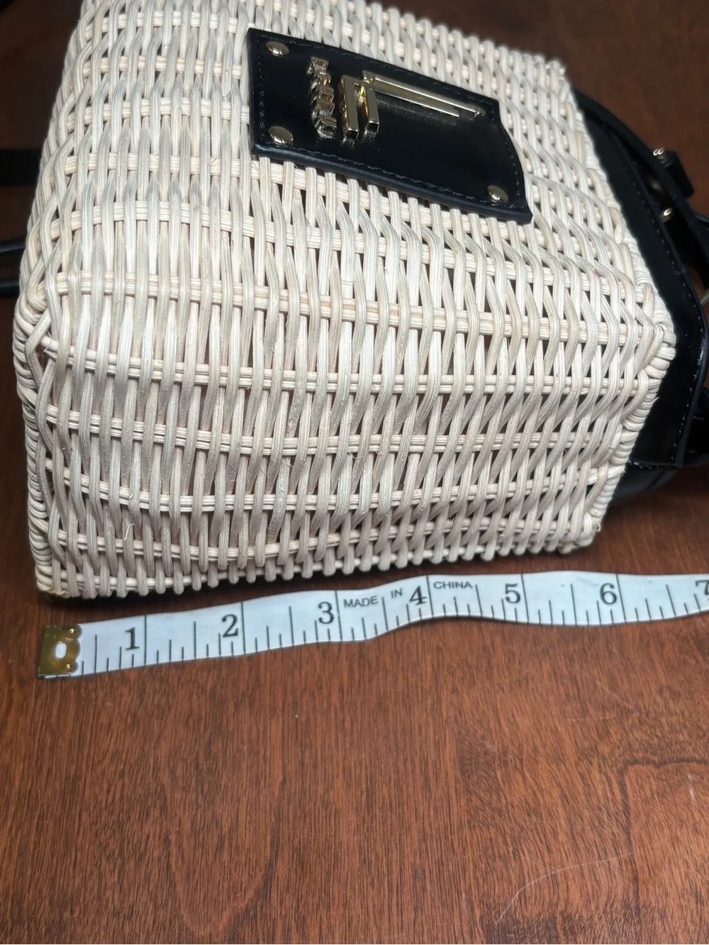 Woven Wicker Top Handle Crossbody